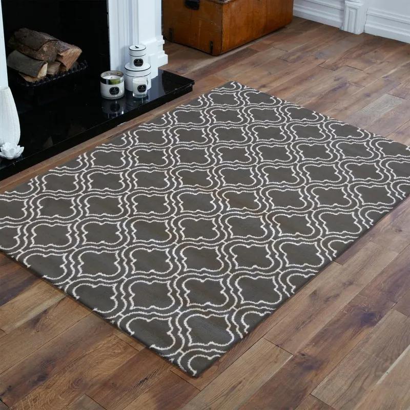 DomTextilu Škandinávsky koberec v sivej farbe s bielym vzorom 17594-128924
