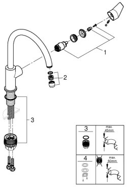 GROHE 31233001 - Drezová batéria START, lesklý chróm