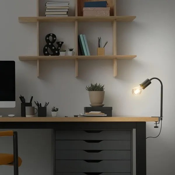 LED lampa s klipom 1xE27/4,2W/230V 2700K čierna