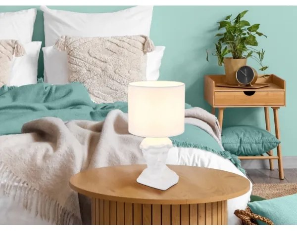 Globo 21732W - Stolná lampa HERMES 1xE14/40W/230V biela