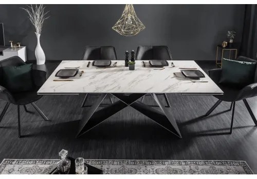 Rozkladací jedálenský stôl 39562 180/260 x 90cm White Look Ceramik  - Komfort-nábytok