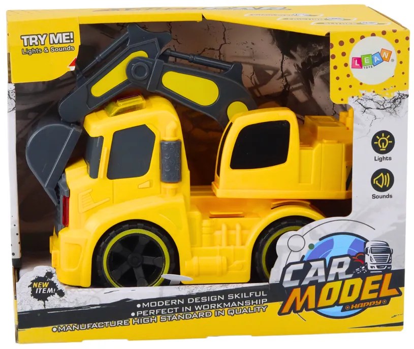LEAN TOYS Bager, zvuky, svetlá – žltá