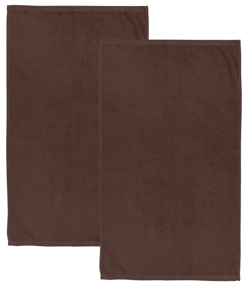 Hnedé rýchloschnúce/froté bavlnené osušky v súprave 2 ks 90x140 cm Quick Dry – Catherine Lansfield