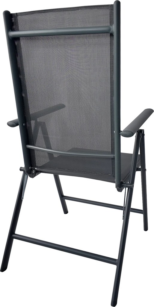 TRENDIE Záhradné stoličky s polohovateľným operadlom sada 2ks sivé