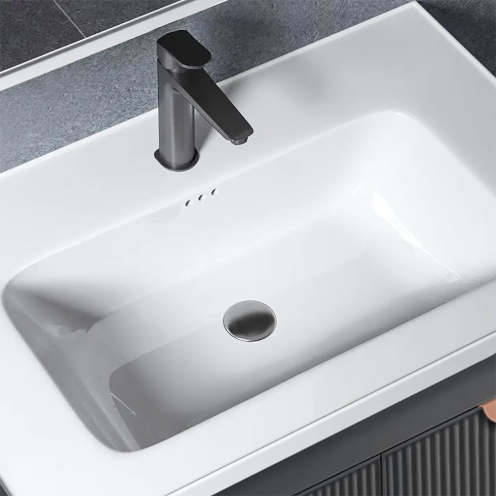 Rea Mario, súprava kúpeľňového nábytku s umývadlom 60cm, šedá matná, REA-M0006