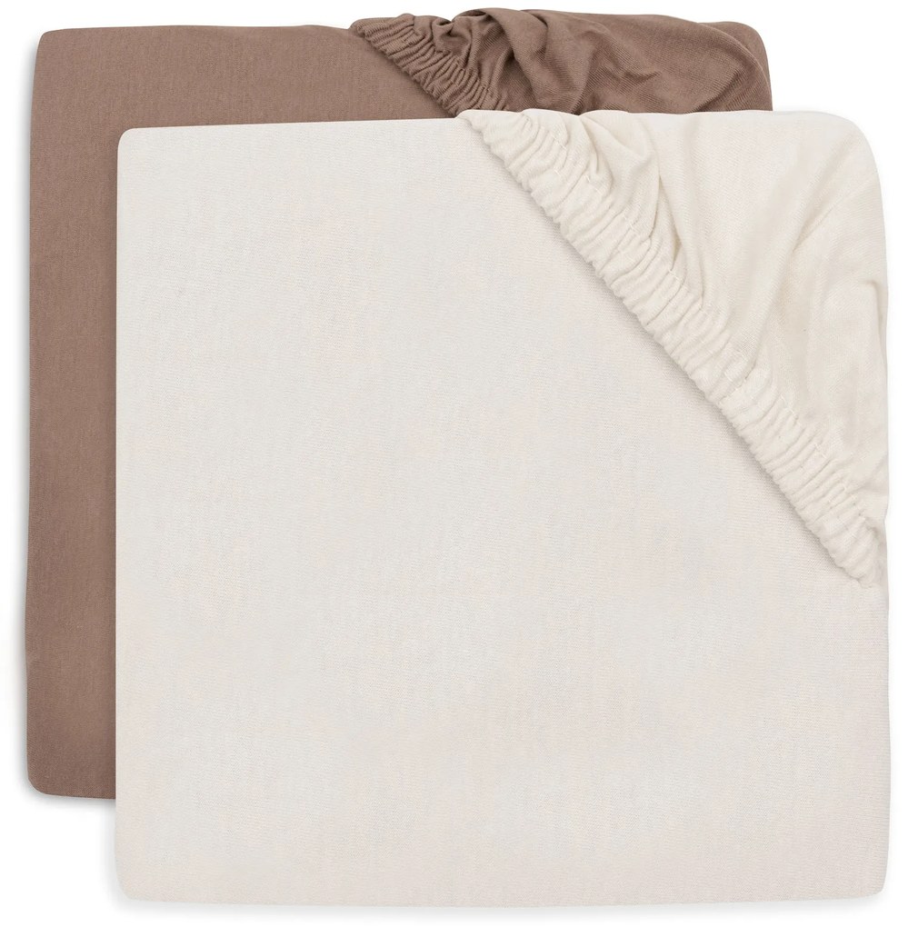 Napínacia plachta 120x60 cm 2 ks Milky Coffee/Ivory