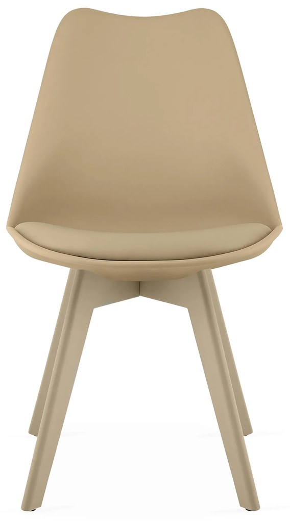 Béžová stolička BALI MARK s béžovými nohami