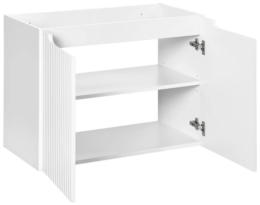Závěsná skříňka pod umyvadlo Nova White II s deskou 80 cm bílá/dub coast evoke