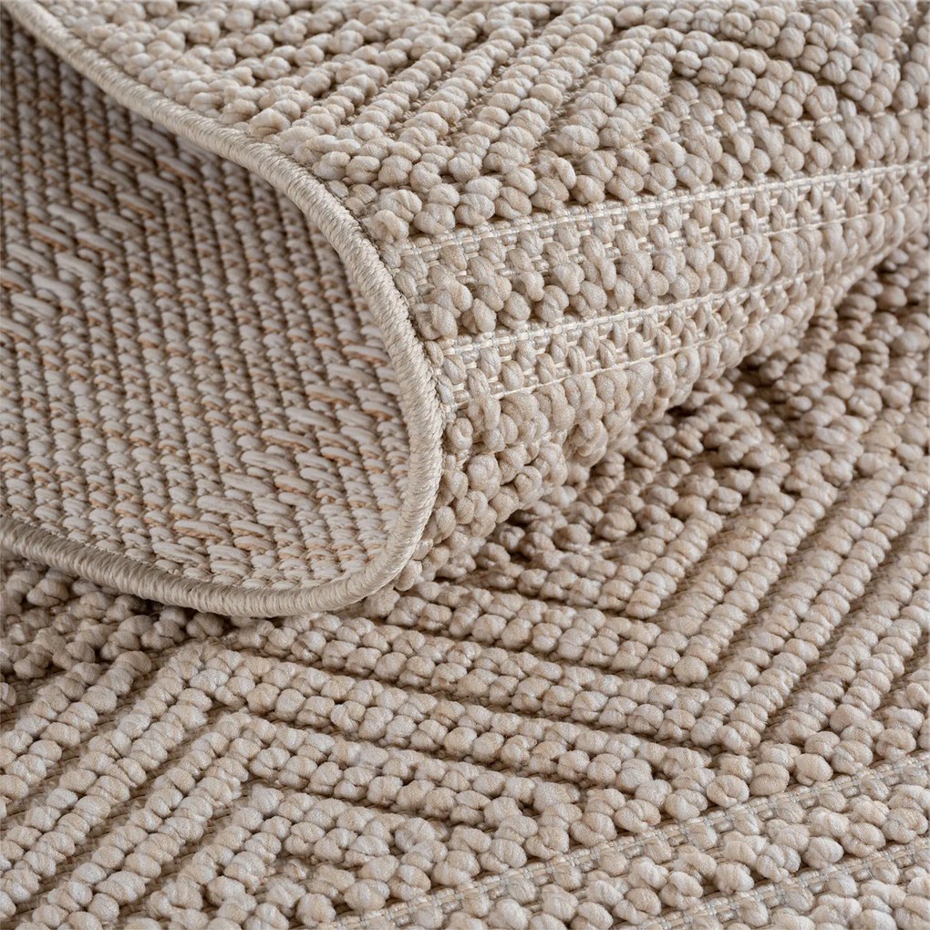 Ayyildiz, Kusový koberec Helix 2202 beige kruh, 80x80, béžová, chodba / predsieň
