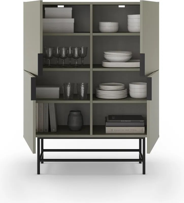 Zelenosivá skrinka 100x128 cm Eldia – Marckeric