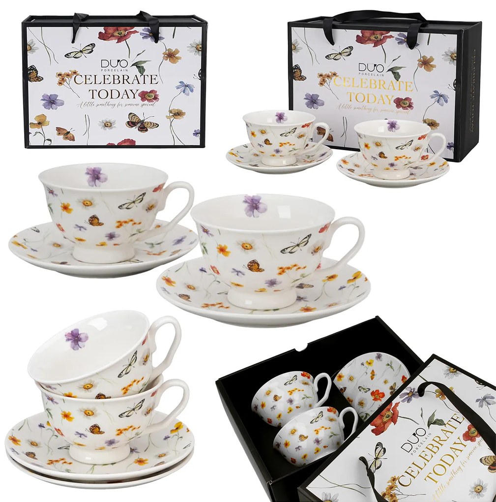 Porcelánová šálka na nohe s podšálkou Royal Margaret 250 ml sada 2ks
