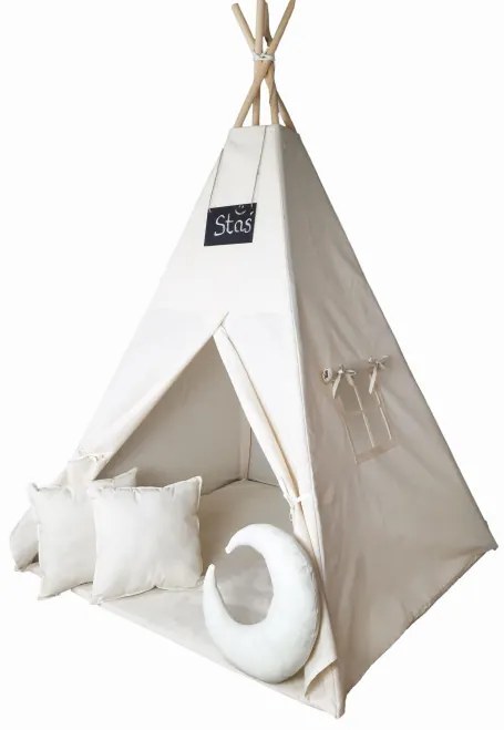 Detský stan Tipi krémový
