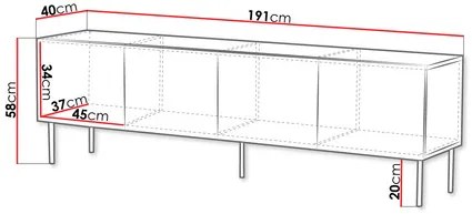 TV skrinka/stolík Azanat 4D (orech warmia). Vlastná spoľahlivá doprava až k Vám domov. 1121827