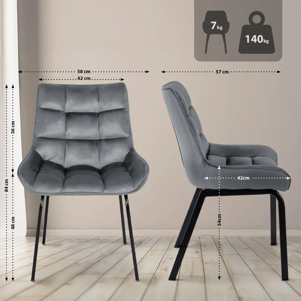 Stolička Saranda zamat - tmavo šedá