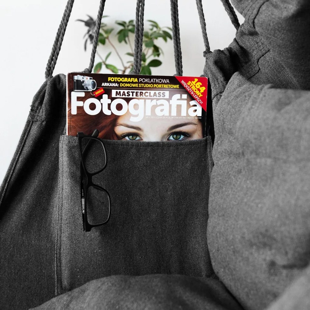 Brazílske závesné kreslo BAHIO grafitovo sivé