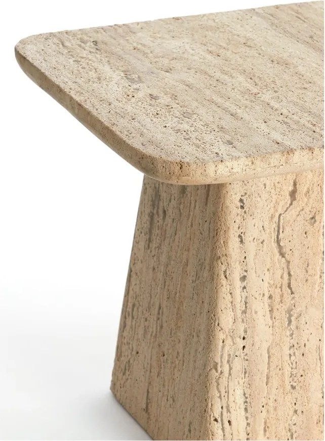 Odkladací stolík s doskou z kameňa 45x45 cm Kepami – Light &amp; Living