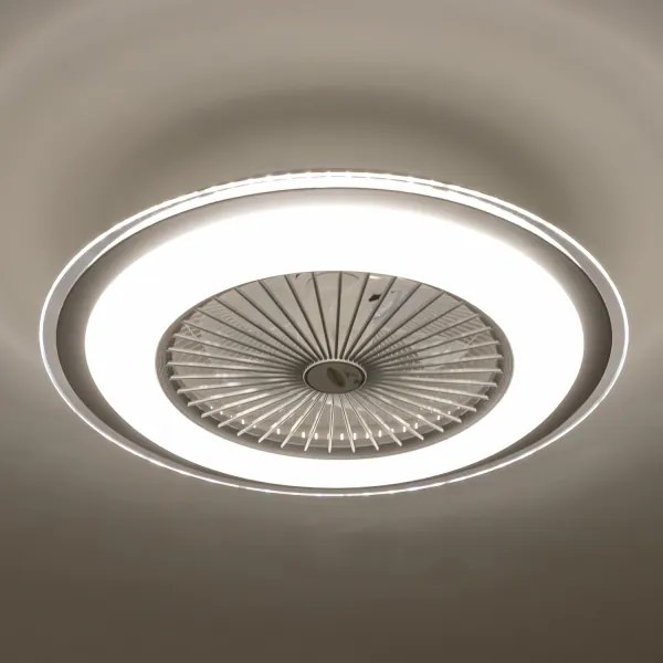 Brilagi - LED Stmievateľné svietidlo s ventilátorom RONDA LED/48W/230V strieborná+DO