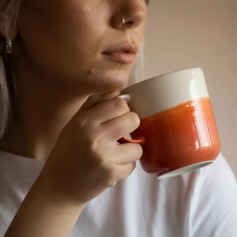 Hrnček Tuntu 0,35 l, oranžovo-ružový