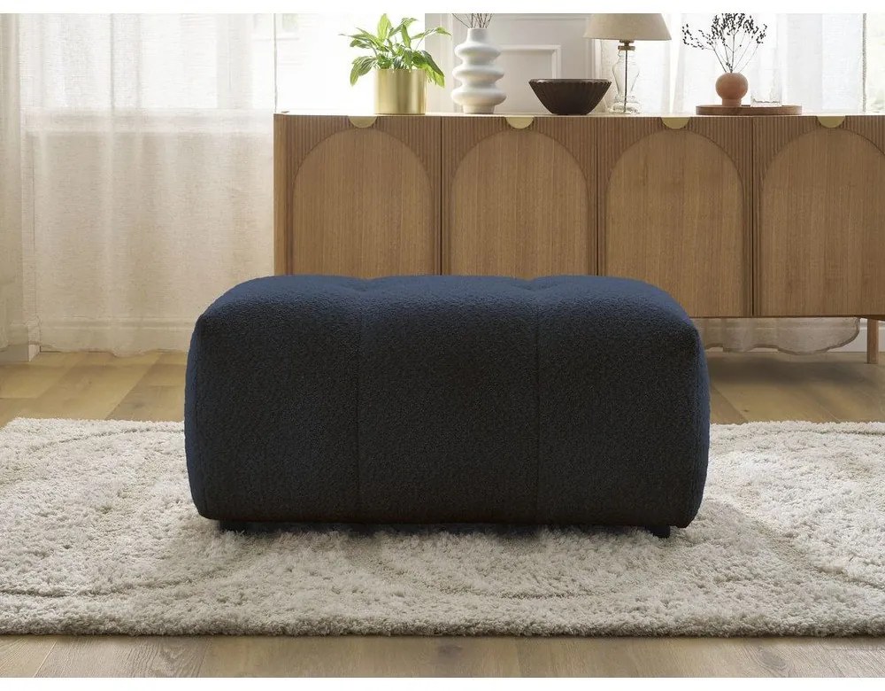 Modrá podnožka z textílie buklé Roxelane – Bobochic Paris