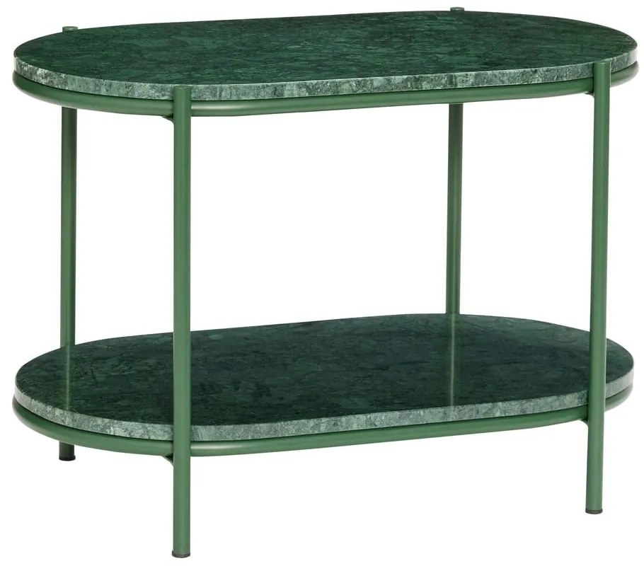 Tmavozelený mramorový konferenčný stolík 34x58 cm Nusa – Hübsch