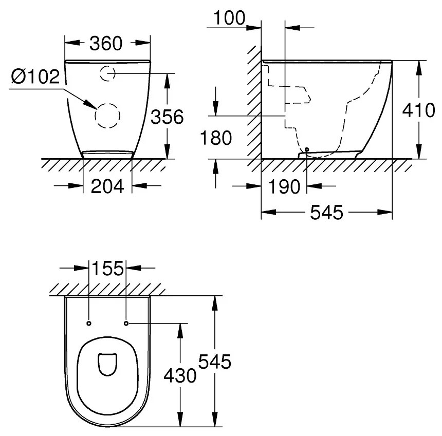 GROHE Essence - Stojace WC, PureGuard, alpská biela 3957300H