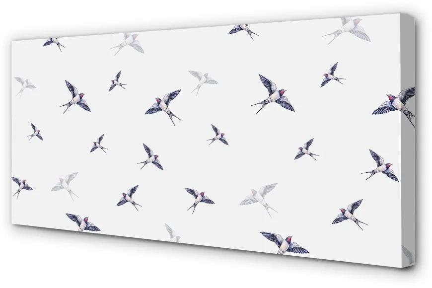 Obraz na plátne Vtáky s kvetinami 120x60 cm