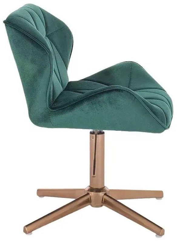 LuxuryForm DESIGN Stolička MILANO VELUR na zlatom kríži - zelená