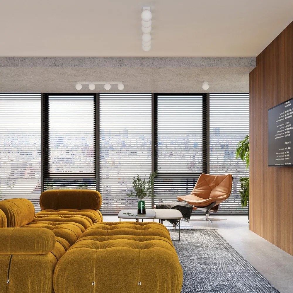 Biele stropné svietidlo so skleneným tienidlom ø 12 cm Umerta – Sollux