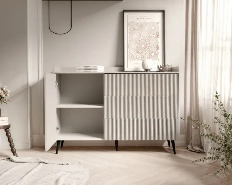 Moderná komoda CONNER kašmír 126 cm