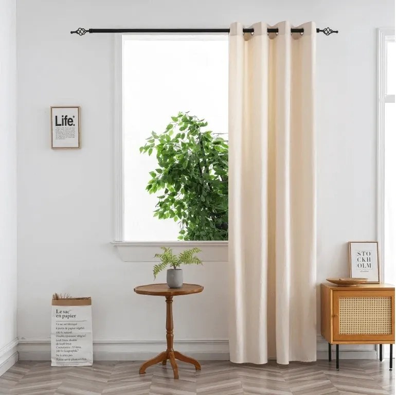 Zatemňovací záves DUNES VELVET 140x250 cm, krémová Zavesenie: Kovové krúžky