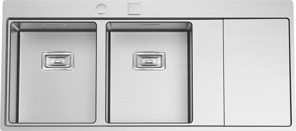 Kuchynský nerezový drez Sinks XERON 1160 DUO FI kartáčovaný ľavý