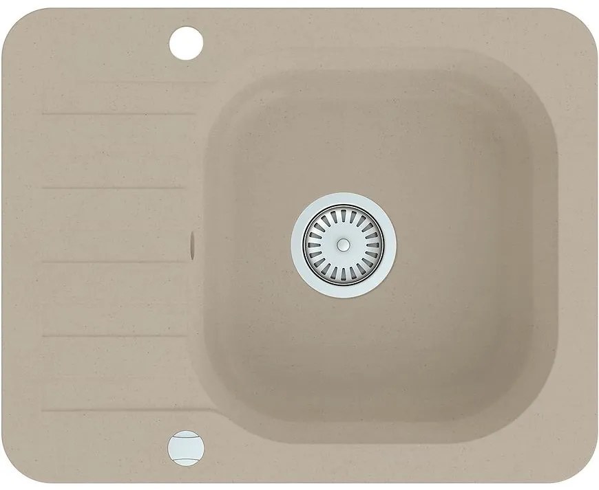 Granitový drez 1K 595x475 béžový
