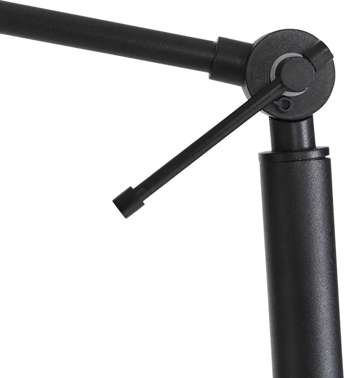 Stojaca lampa čierna so svetlohnedým tienidlom 50 cm nastaviteľná - Editor