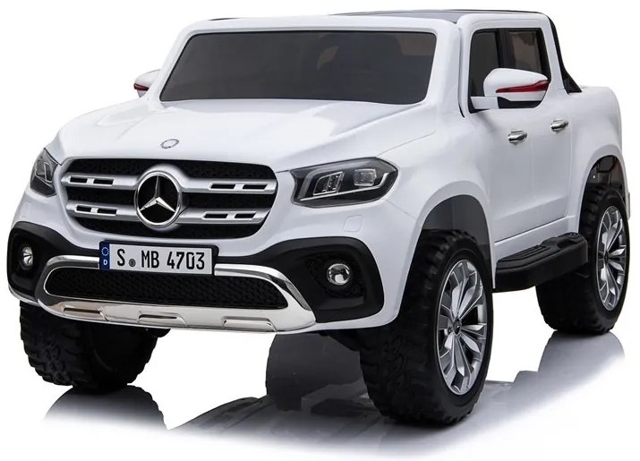 RAMIZ ELEKTRICKÉ AUTÍČKO MERCEDES X-CLASS- LCD - NELAKOVANÉ - BIELE -4x45W - 2x12V/7Ah - 2023