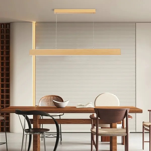 Brilagi - stmievateľný LED luster na lanku SLIMLINE LED/40W/230V 3000-6000K dubový dekor + diaľkové ovládanie