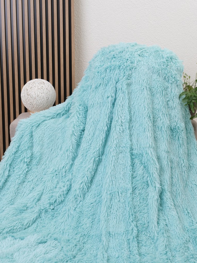 Chlpatá deka 200 × 220 cm – Agnello mentolová