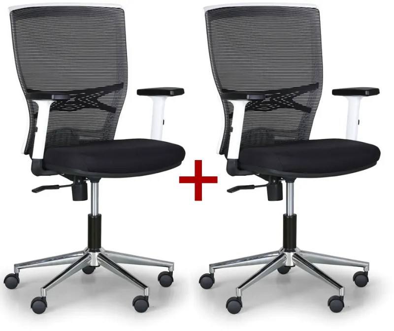 Kancelárska stolička HAAG 1+1 ZADARMO, čierna