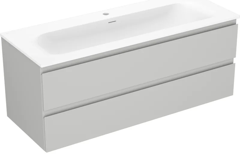 Mexen Orio, kúpeľňová skrinka 120 cm s umývadlom Vela, 2 zásuvky, šedá matná/biela matná, 91A10-12047-2-BFF62-W23M01