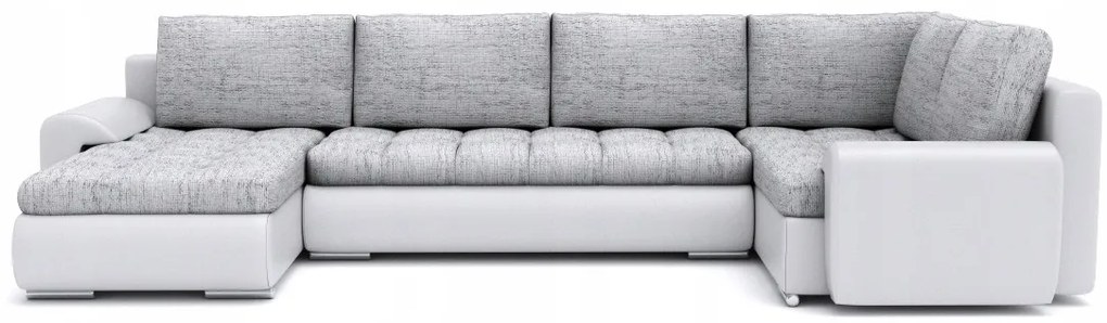 Luxusná rozkladacia pohovka v tvare U, sivej farby 303 x 183 cm