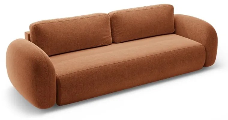 Ženilková rozkladacia/s úložným priestorom pohovka v tehlovej farbe 262 cm Tonale – Cosmopolitan Design