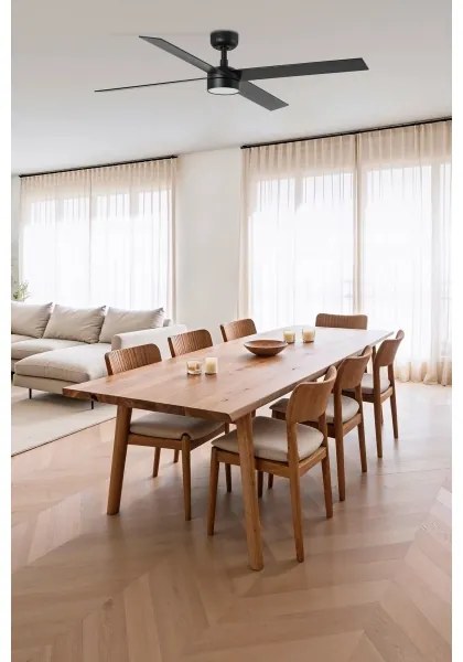 FARO 34356-1TW - LED Stm. str. vent. RUDDER L LED/20W/230V čierna pr. 132 cm + DO