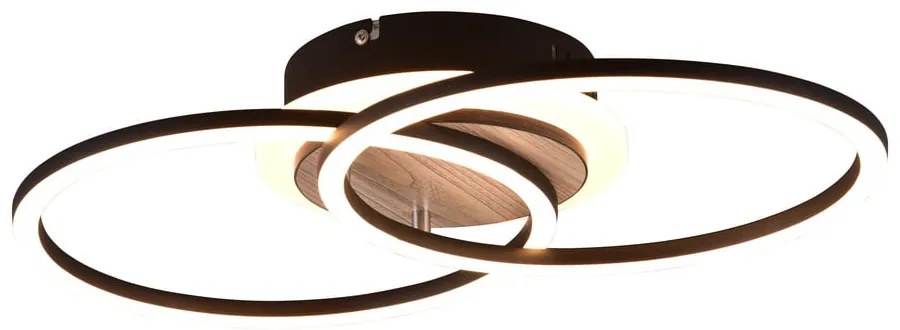 Čierno-hnedé LED stmievateľné stropné svietidlo 28x46 cm Giro – Trio