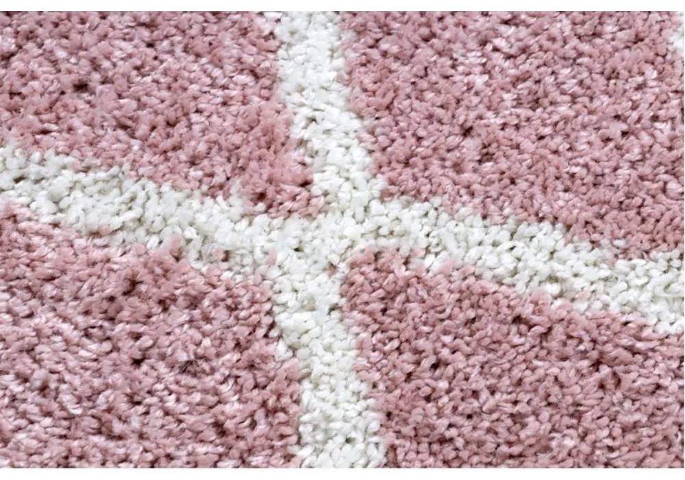 Kusový koberec Shaggy Ariso ružový atyp 80x300cm