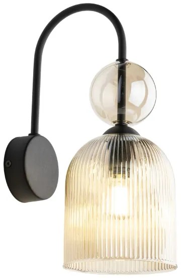 Nástenné svietidlo SOPHIA 1xE14/10W/230V čierna/dymovo-béžová