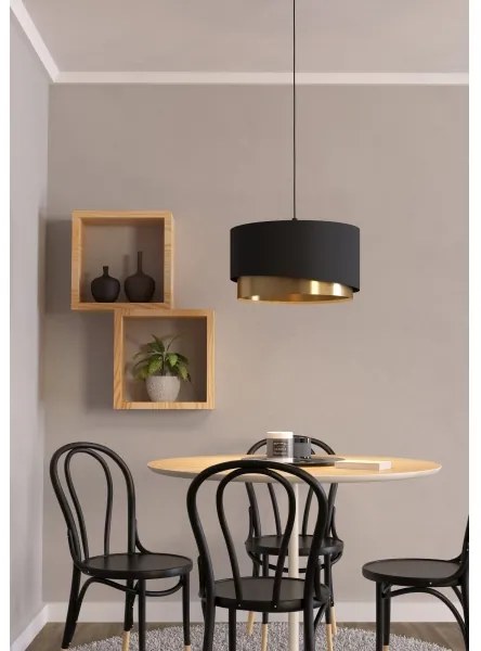 Eglo 39925 - Luster na lanku MANDERLINE 1xE27/40W/230V čierna/zlatá
