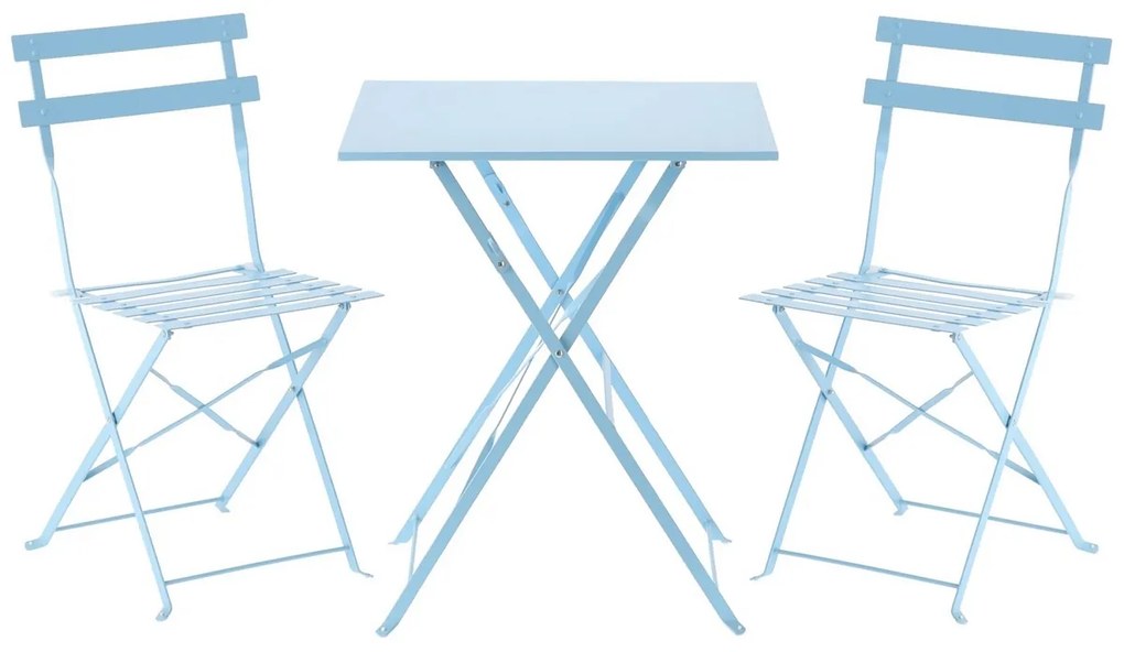Aldotrade Záhradný skladací nábytok Bety modrá, set stola a 2 stoličiek