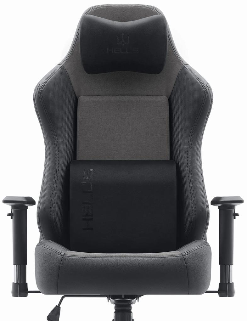 Hells Herná stolička Hell's Chair HC-1009 Black-Grey Fabric