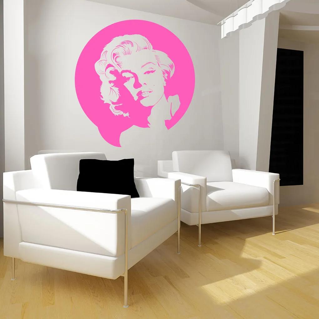 Veselá Stena Samolepka na stenu na stenu Portrét Marilyn Monroe Farba: černá