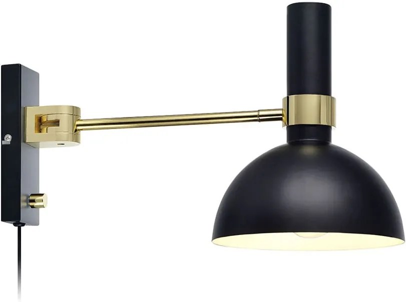 Nástenná lampa v čierno-zlatej farbe Markslöjd Larry Kinkiet