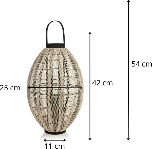 Lampáš LEVI 54 cm béžová/čierna